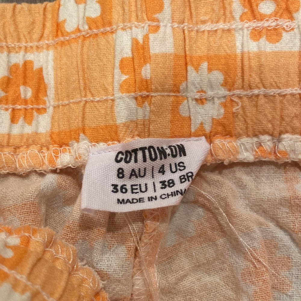 Cotton On Checkered Flower Daisy Pull On Pants - Picture 3 of 4